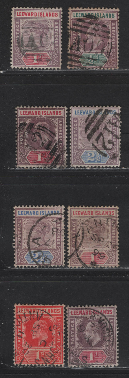 Lot 321 Leeward Islands (C) 1890 Queen Victoria & 1902-1911 Edward VII Keyplate Issues - A Selection Of Antigua CDS & Barred Numerals For Nevis & St. Kitts