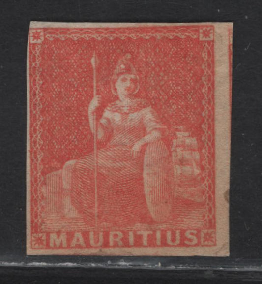 Lot 5 Mauritius SG#28 6d Vermillion Britannia, 1858-1862 Britannia Issue, A Fine Unused Single, No Gum