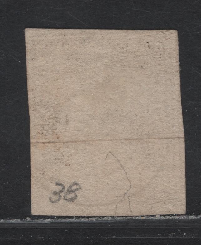 Lot 68 Switzerland SC#38a 15r Pale Rose Helvetia, 1858-1862 Strubel Issue, A Very Fine Used Single, Thick Ordinary Paper, Rough Impression, Green Silk Thread, Two Jumbo Margins At Left & Bottom.
