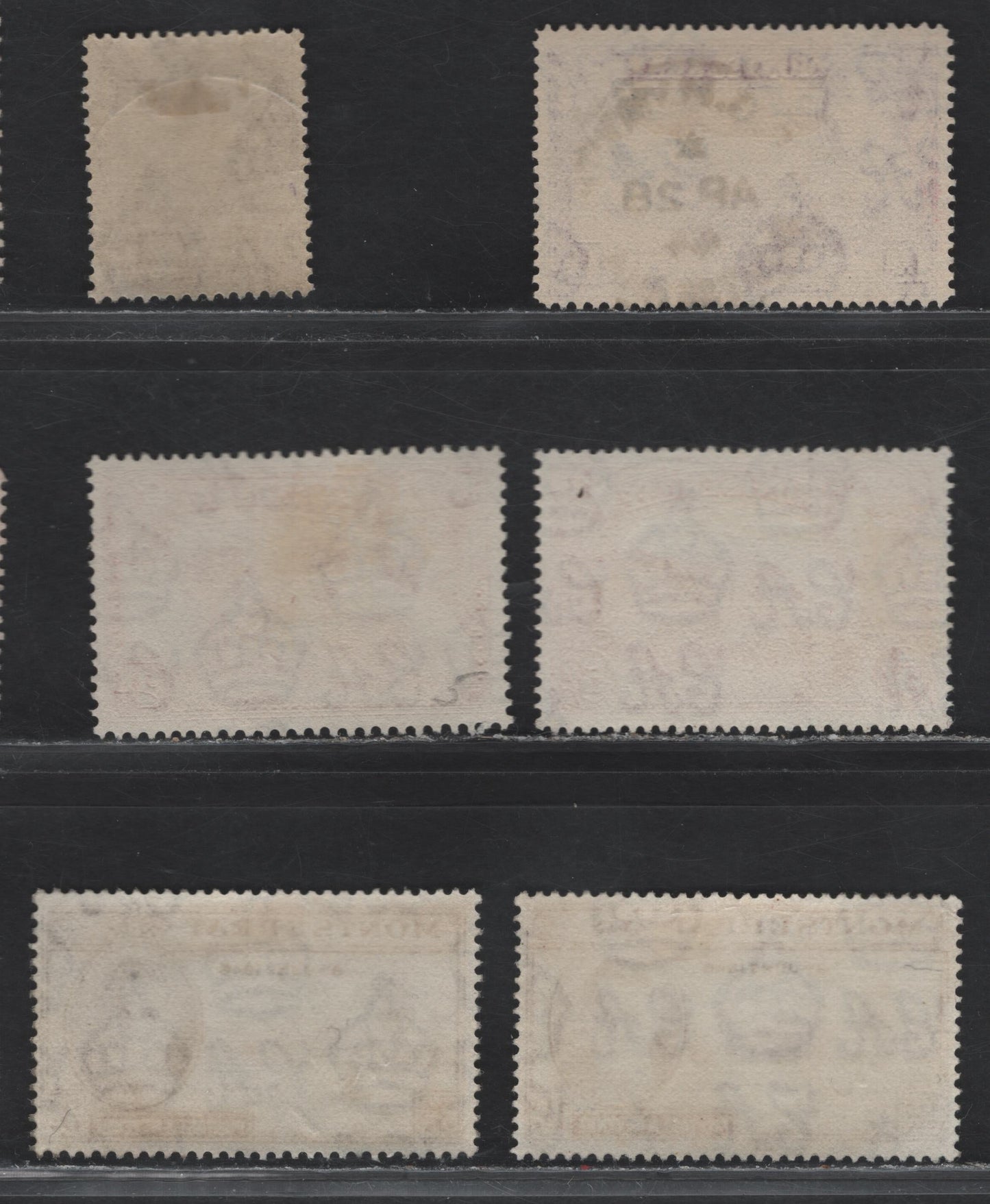 Lot 102 Montserrat (C) SG#69, 113-114, 104, 103a, 110a 1.5d - 3d Red Brown - Chocolate King George VI, 1922-1946 KGVI Colonial Badge Keyplate - Victory Issues, 6 Very Fine Used Singles, All With SON GPO Plymouth Cancels