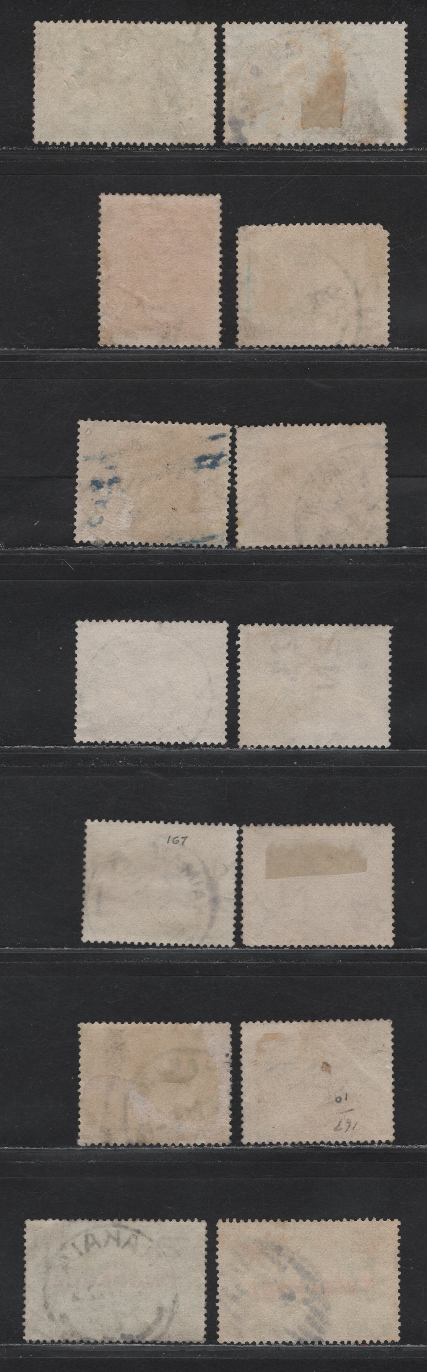 Lot 114 New Zealand (C) SG#453, 454a, 455, 459 1/2d - 2d on 1/2d Green , 1920-1922 Victory - Surcharge Issues, 14 Fine/Very Fine Used Singles, SON or Partial Town Cancels & Barred Town Markings
