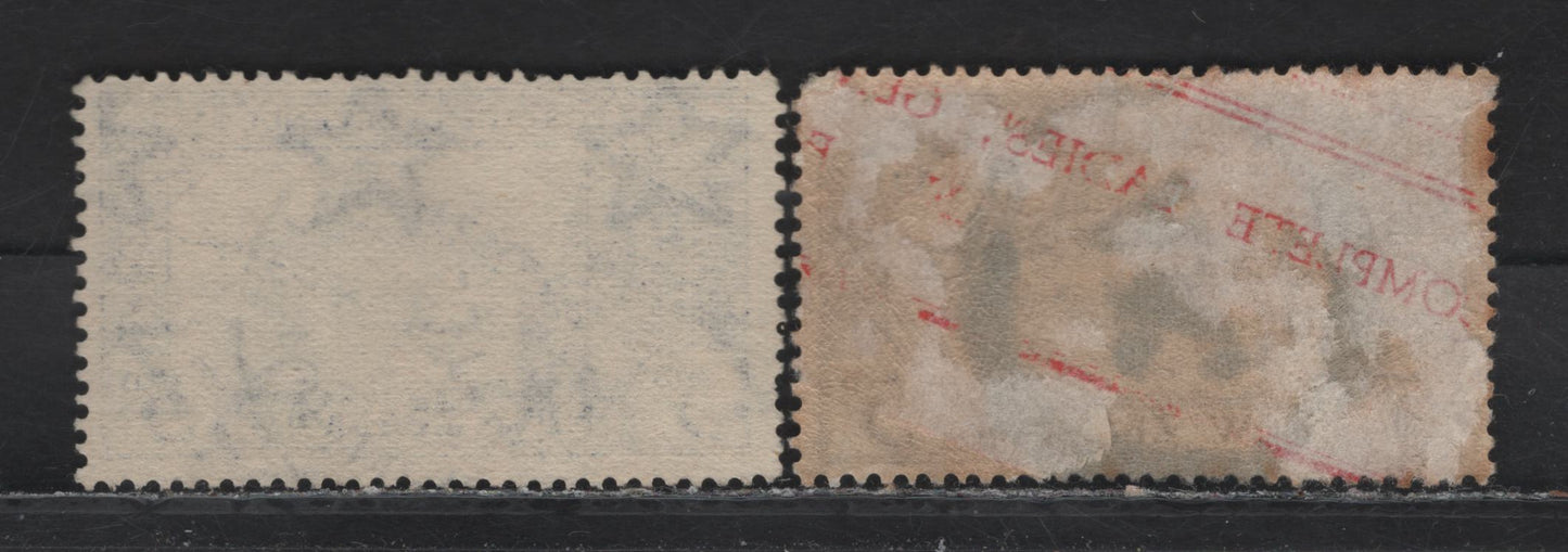 Lot 117 New Zealand (C) SG#563, 584 5d Ultramarine , 1938-1942 Pictorial Issue, 2 Fine/Very Fine Used Singles, Single & Multiple Star & NZ Wmks, SON Akin Double Circle Cancel & What Appears To Be Rawmohna