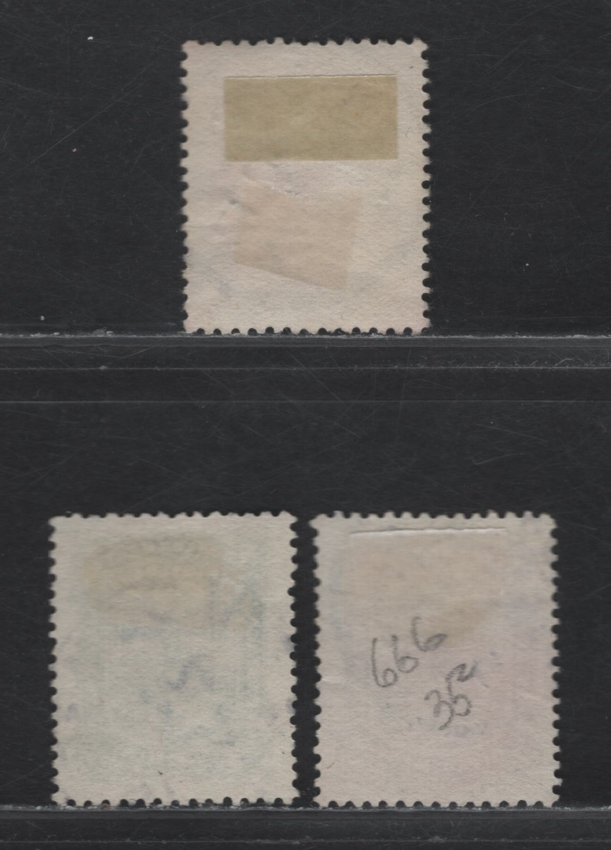 Lot 122 New Zealand (C) SG#L24, L28-L29 1/2d - 2d on 1/2d Green - Yellow Lighthouses, 1913-1920 Life Insurance Department Issue, 3 Very Fine Used Singles, Readable SON Cancels Including Nov 17 1918 Halcombe, Oct 5 1920 Pakurach & July 21 1922 Kawhia