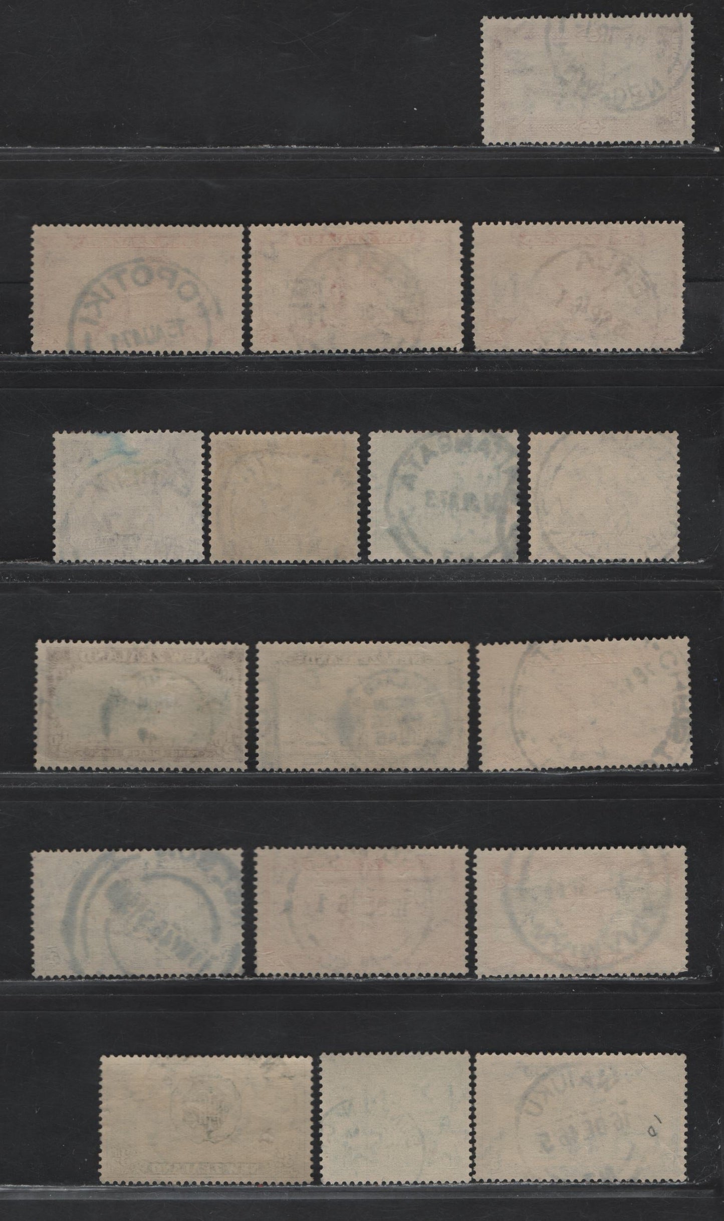 Lot 124 New Zealand  (C) SG#667/676 1/2d - 9d Green & Brown - Blue & Black , 1946 Peace Issue, 17 Fine/Very Fine Used Singles, Readable Dated Town Cancels
