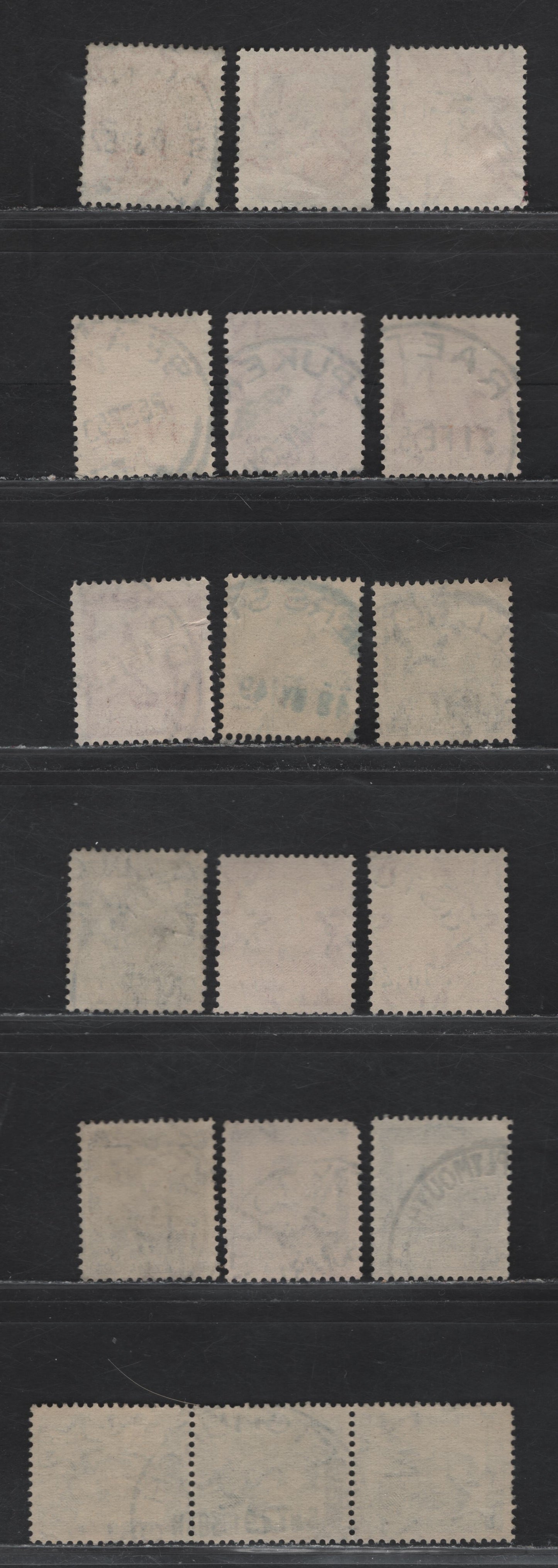 Lot 127 New Zealand (C) SG#680-684 2d - 8d Orange - Violet King George VI, 1947-1952 KGVI Definitive Issue, 16 Fine/Very Fine Used Singles & Strip Of 3, SON Town Cancels