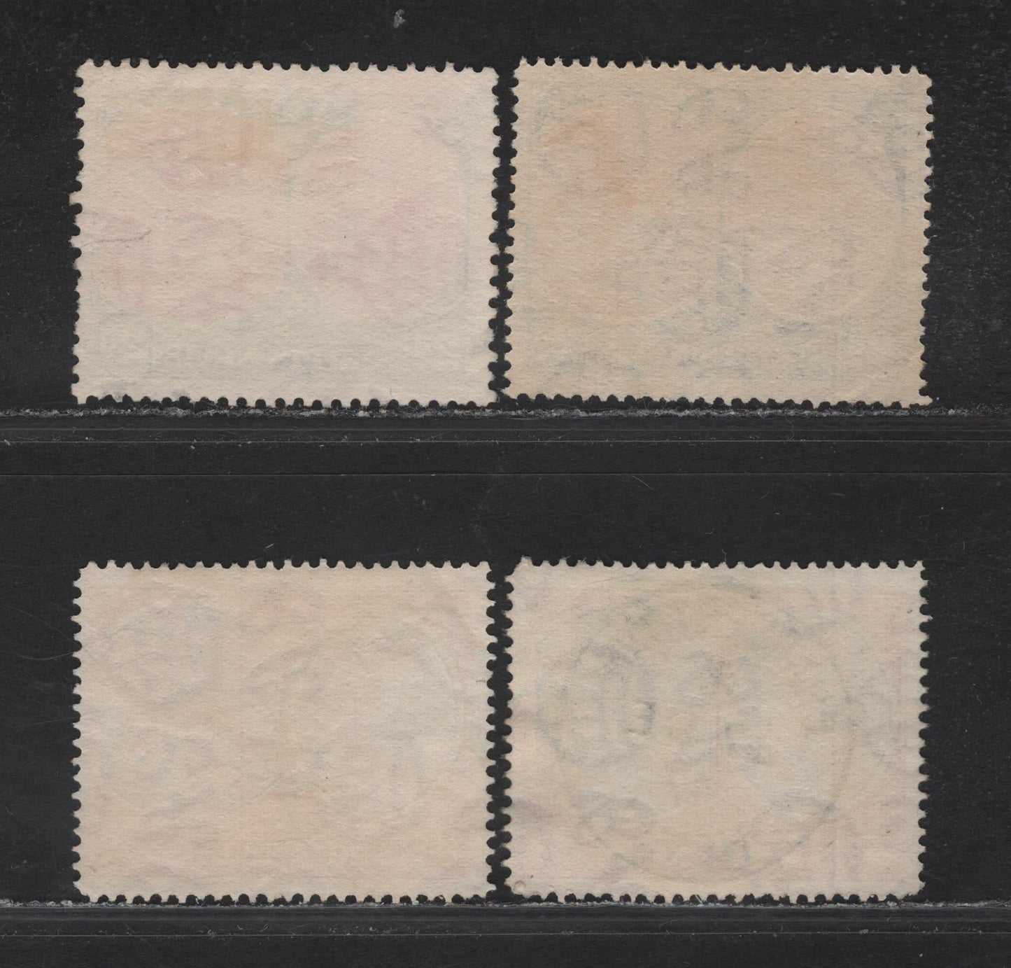 St Kitts & Nevis (C)  SG#71a,ba, 73e 2d - 3d Carmine & Deep Gray - Deep Purple & Scarlet King George VI, 1938-1950 KGVI Keyplate Issue, 4 Fine/Very Fine Used Singles, Charlestown & St Kitts SON Cancels