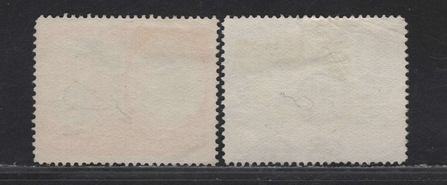 Lot 139 St Kitts & Nevis (C) SG#73c, 74c 3d - 6d Reddish Lilac & Scarlet- Green & Purple King George VI, 1938-1950 KGVI Keyplate Issue, 2 Very Fine Used Singles, Perf 14x13.5, Ordinary Paper, Both With St Kitts CDS Cancels.