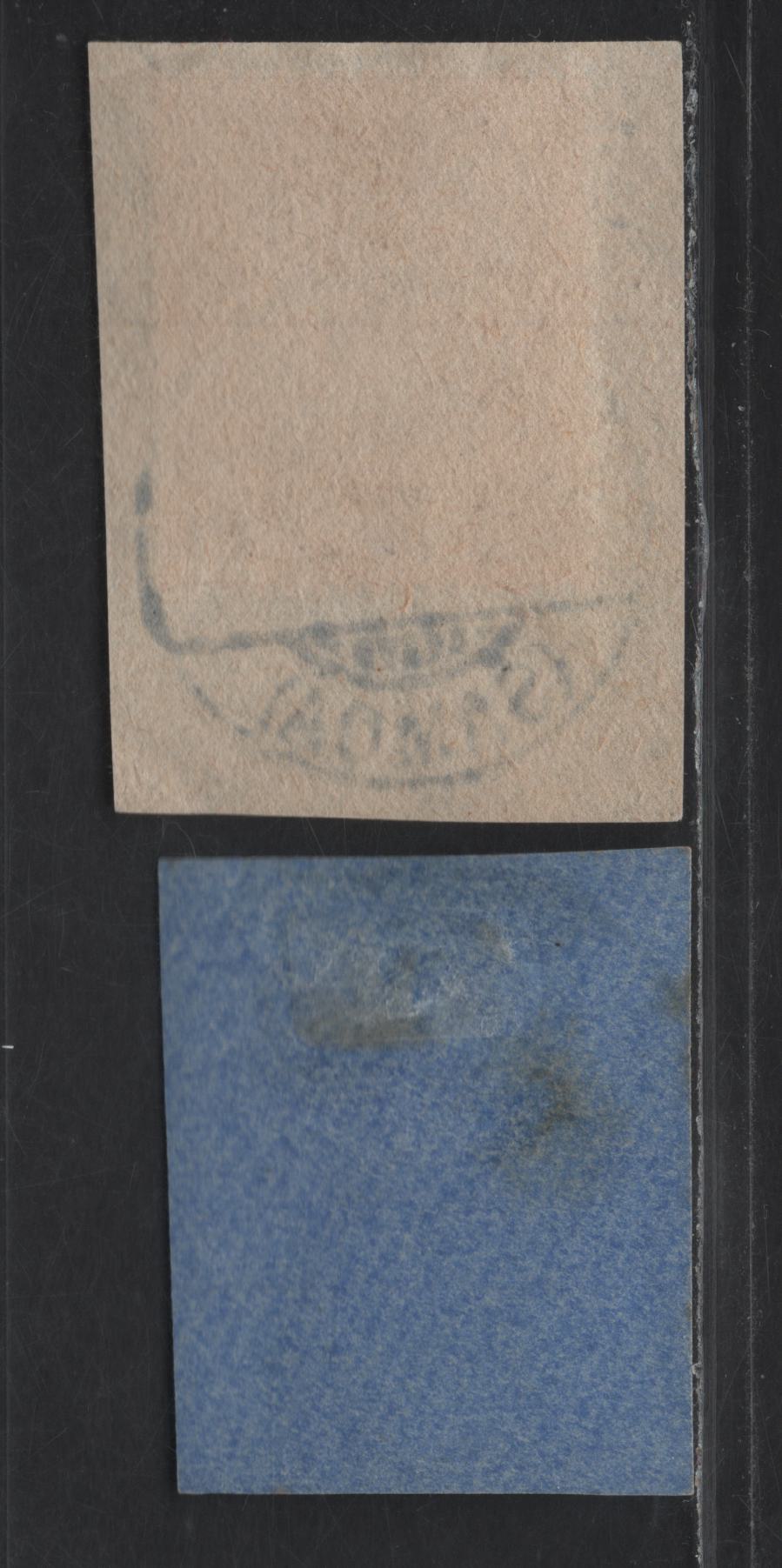 Lot 151 Samoa (C)  SG#101, 104 1/2d on 3pf - 2.5d on 20pf Brown - Ultramarine Kaiser Yacht, 1914 Overprinted Kaiser Yacht Issue, 2 Very Fine Used Singles, Tied To Small Pices, SON Sept 9 1914 Apia Cancels
