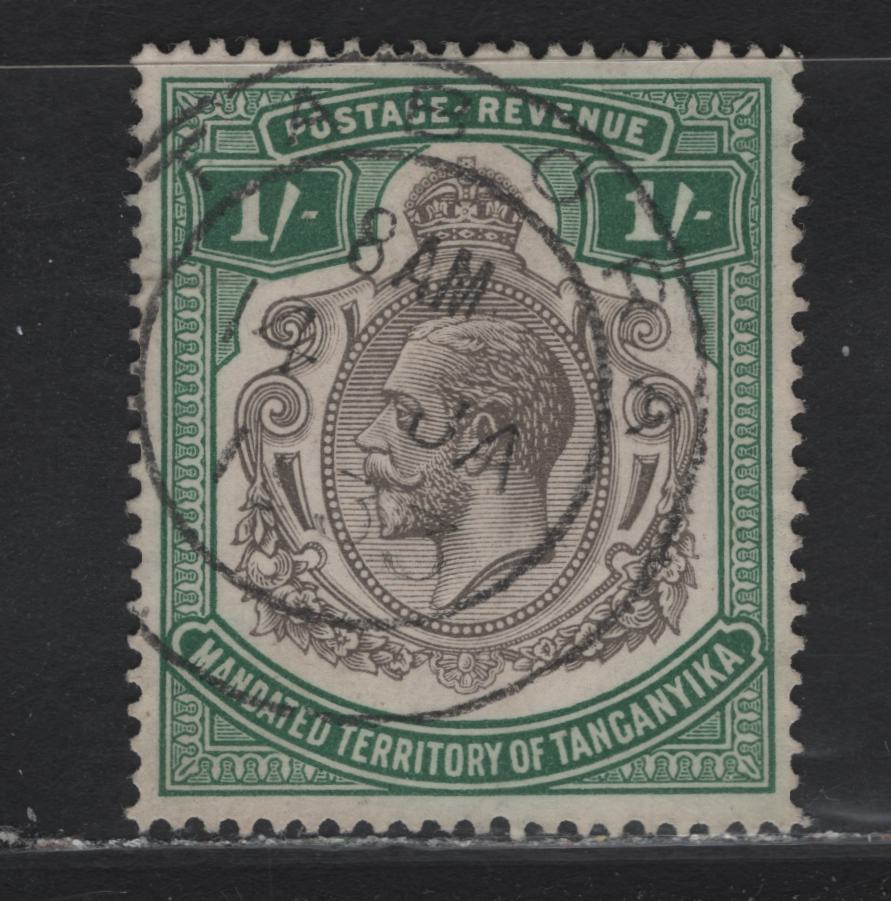 Lot 170 Taganyika SG#102 1/- Green & Grey, 1927-1931 King George V Keyplate Issue, A VF Used Single With SON Jan. 14,1935 Tabora CDS