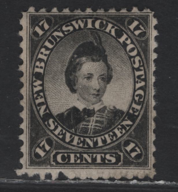 Lot 211 New Brunswick (C) #11 17c Black Prince of Wales, 1860 Cents Issue, A Very Fine Unused Single Paper Cents-N, Perf 11.75,