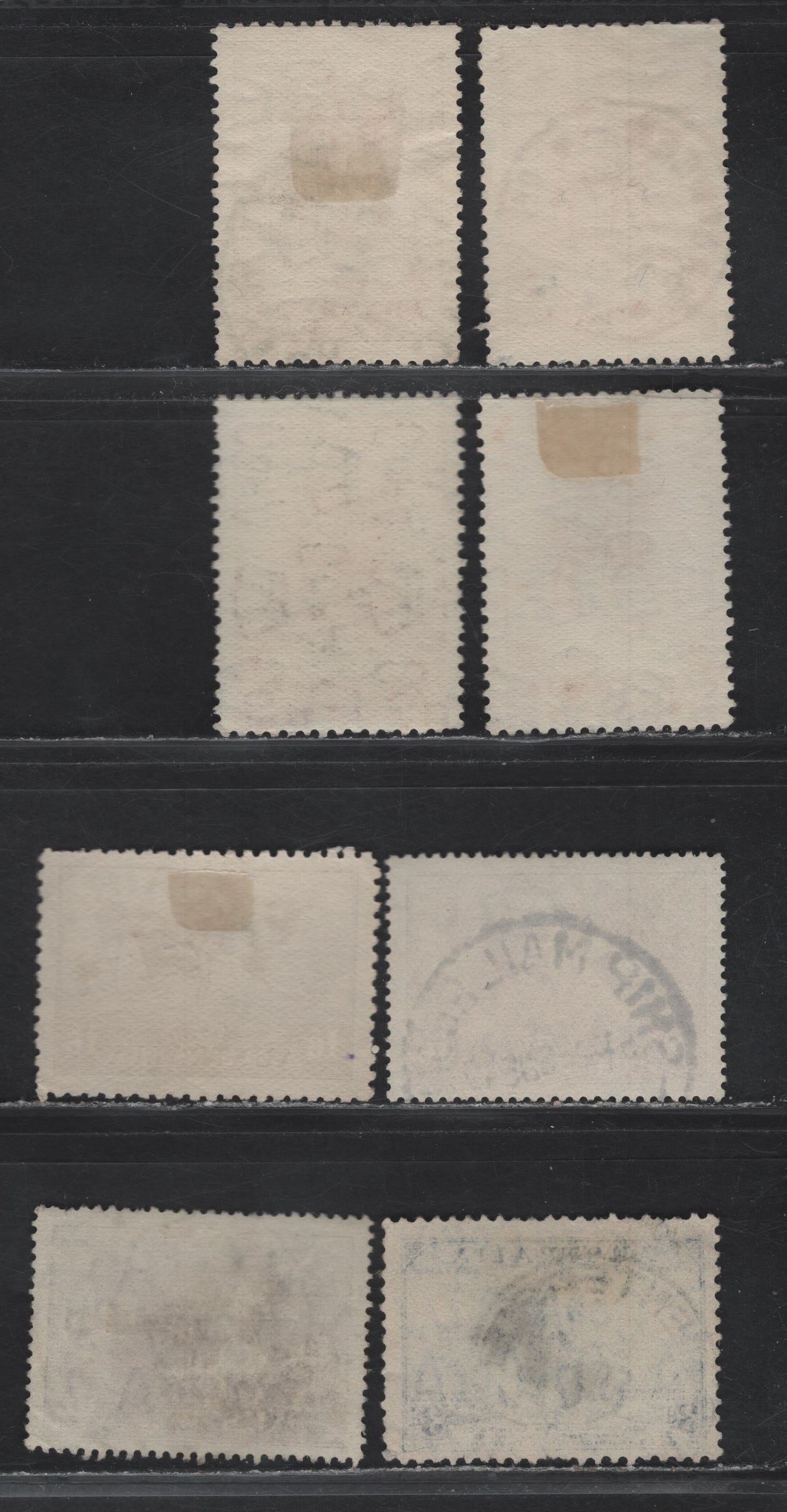 Lot 24 Australia (C)  SG#153-b, 156, 160 1/6d - 3d Dull Purple - Blue Hermes - Submarine Telephone Link, 1934-1936 Hermes - Submarine Telephone Link Issues, 8 Very Good/Fine/Very Fine Used Singles, SON & Partial CDS Cancels