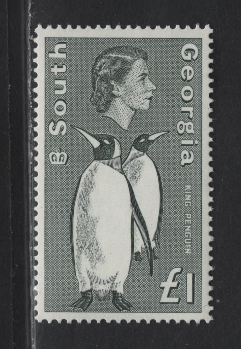 Lot 252 South Georgia (C) SG#16 £1 Greenish Black, 1963-1969 Definitives, A VFNH Single