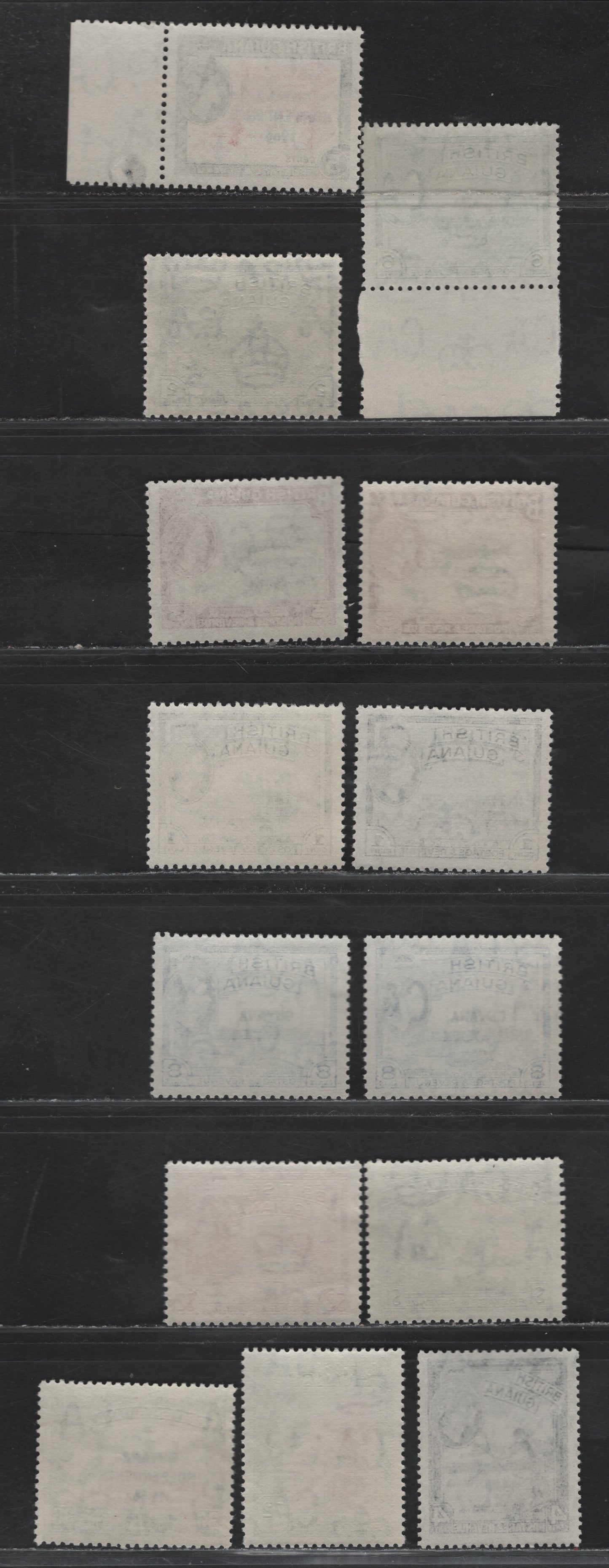 Lot 300 British Guiana (C) SG#378-379, 399, 385-390, 393, 395, 397 1c - $1 Multicolored , 1966 Independence Overprinted Pictorial Issue, 14 VFNH Singles, Script CA, Block CA & Sideways Block CA Wmks