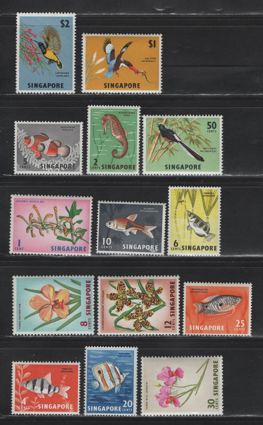 Lot 356 Singapore (C) SG#63-70 1c - $2 Multicolored , 1962-1966 Pictorial Definitive Issue, 14 F/VFNH Singles