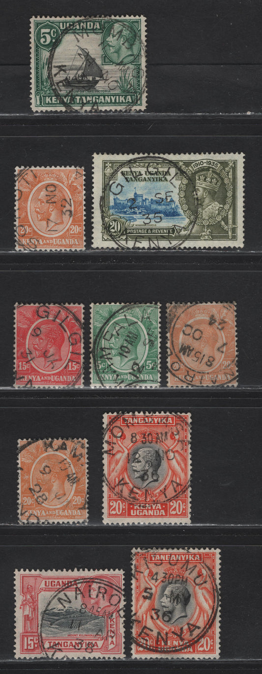 Lot 71 K.U.T (C) SG#78, 82-83, 111, 113-114, 124   King George V - Silver Jubilee, 1922-1935 KGV - Silver Jubilee Issues, 10 Fine/Very Fine Used Singles, All With SON Town Cancels