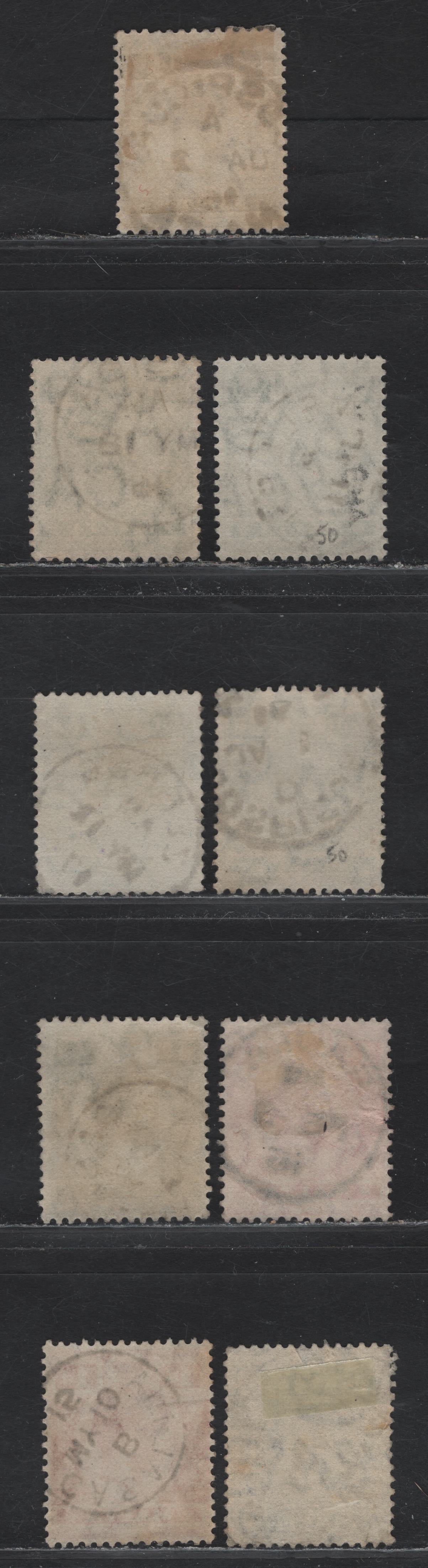Lot 85 Malta (C)   SG#69, 71, 73, 100 1/4d - 2d Brown - Gray King George V, 1914-1922 KGV Keyplate Issue, 9 Fine/Very Fine Used Singles, All SON Town Cancels Including Cospicua, Paula, Casallia, Zebrug, Melleta, Misida & Valetta