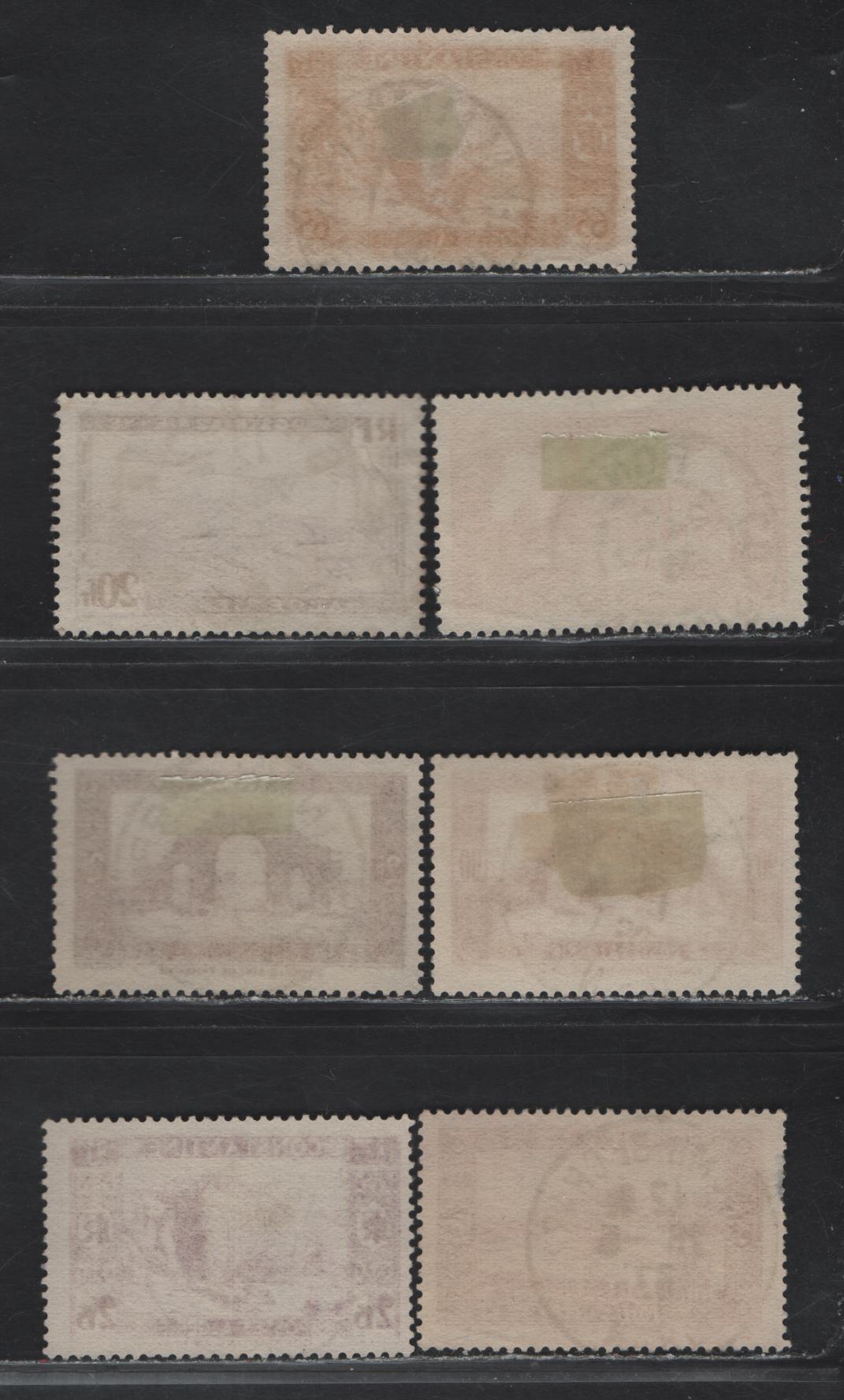 Lot 1 Algeria SC#C4, 90, 95, 100-101, 113, 116 50c - 20fr Red - Brown Pictorials, 1936-1946 Pictorial - Airmail Issues, 7 Very Fine Used Singles, Dated SON Cancels