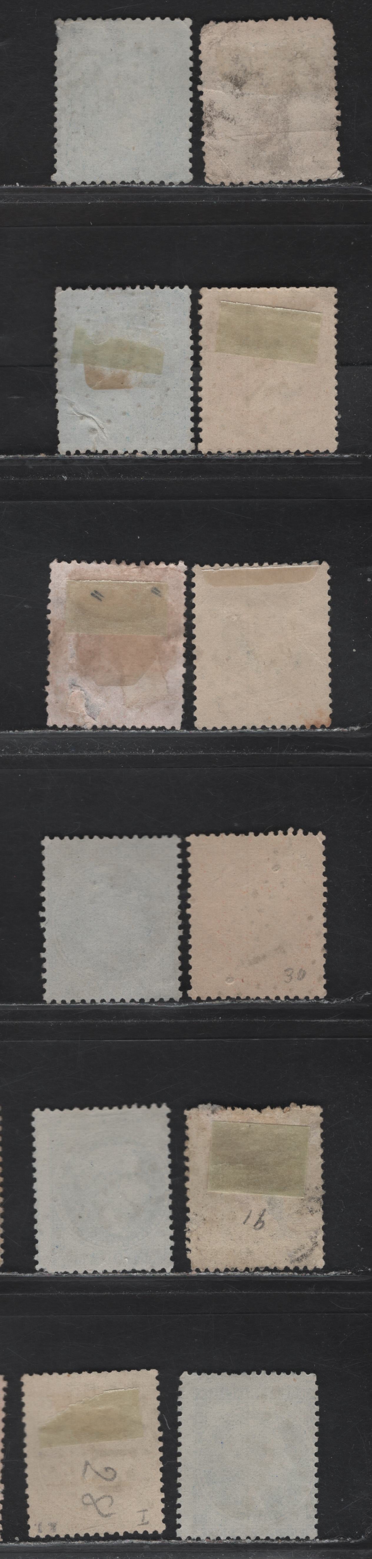 Lot 126 France SC#25-26, 27c, 28b, 32, 33, 35a 10c - 40c Bistre - Orange on Yellowish Napoleon III, 1862-1870 Napoleon III Issue, 12 Ungraded Used Singles, Large Numeral Diamond Dotted & Star Dotted Cancels, A Few Have Faults Like The 80c & one 20c