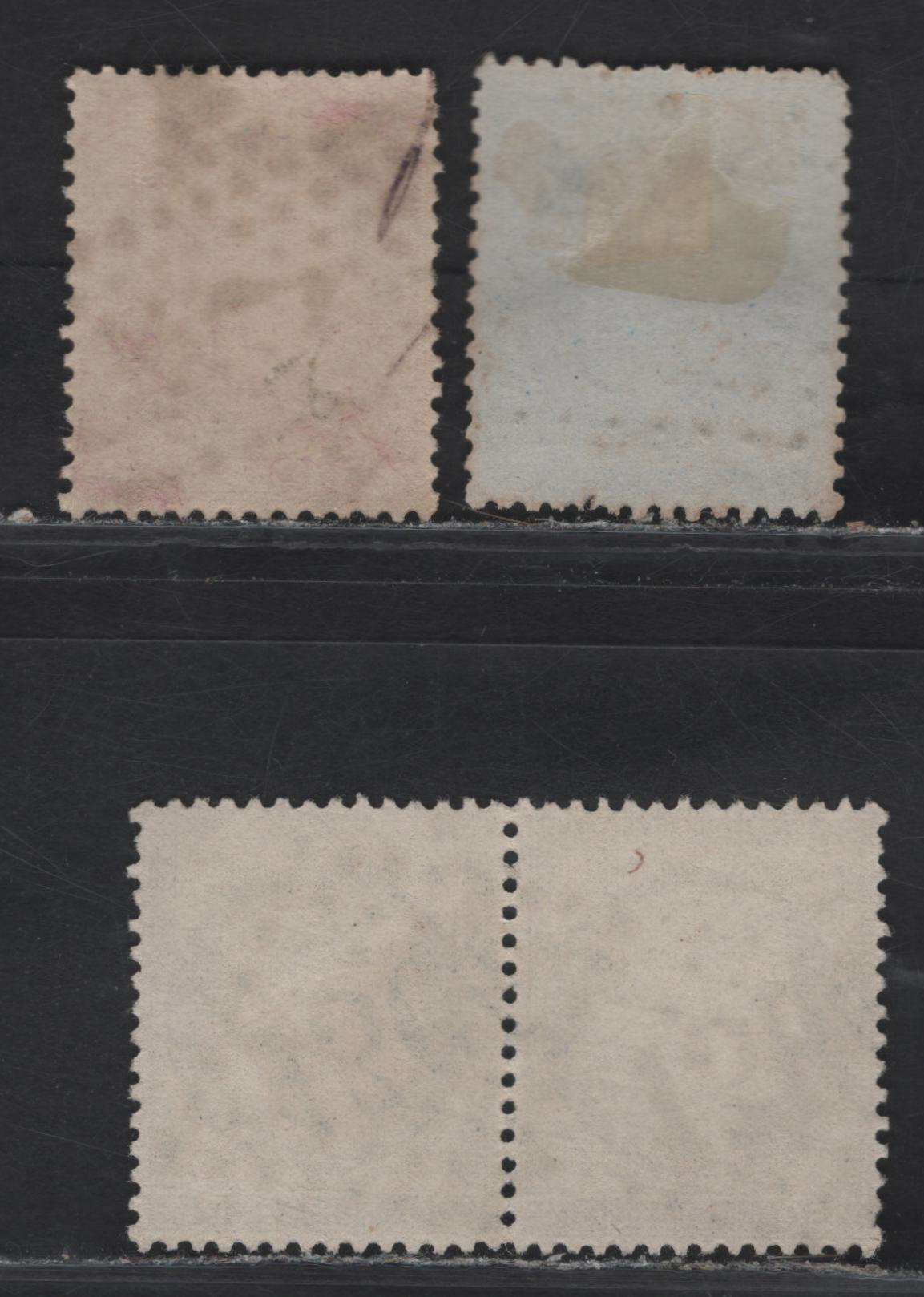 Lot 129 France SC#26, 62 20c - 30c Blue - Brown on Yellowish Napoleon - Ceres, 1862-1875 Napoleon - Ceres Issues, 3 Very Fine Used Singles & Pair, Well Centered Examples With Paris Central Bureau & Diamond Dotted Numeral Cancels #1364, 7 & 2473