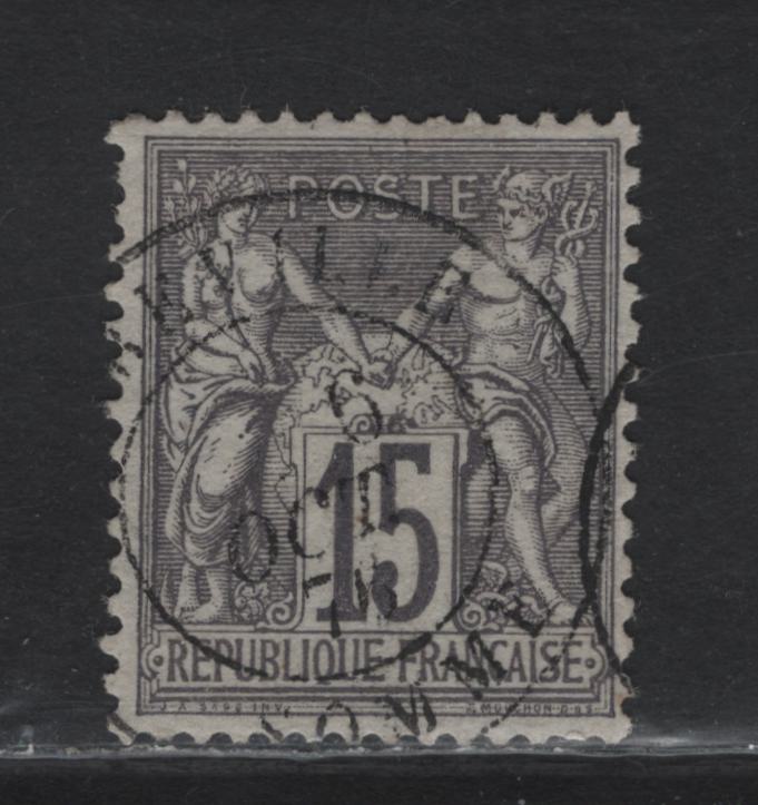 Lot 131 France SC#69 15c Gray Lilac on Grayish Peace & Commerce, 1876-1878 Peace & Commerce Issue, A Very Fine Used Single, SON CDS Cancel October 6 1876