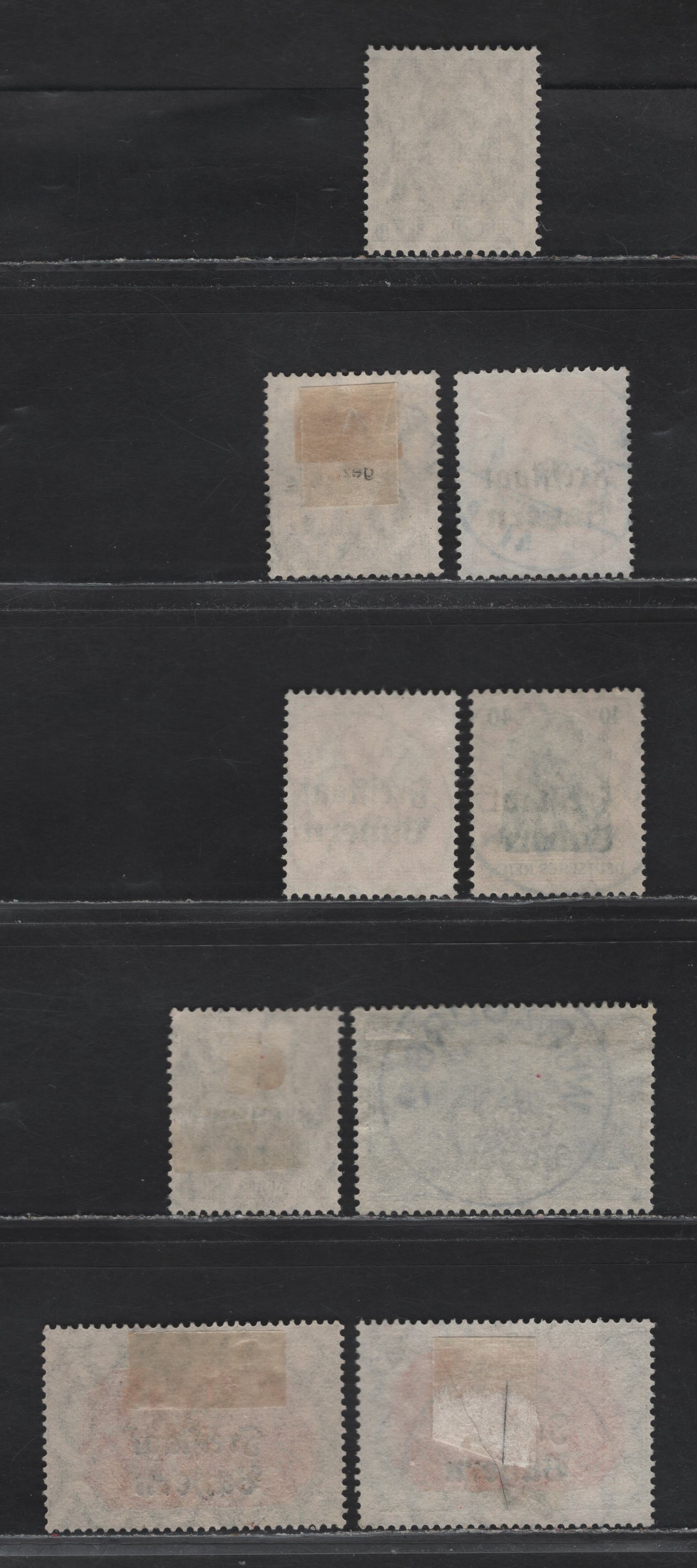 Lot 151 Germany - Bavaria SC#176, 179, 181, 185, 189, 191 2.5m - 5m Grey - Slate & Carmine Germania - Kaiser Wilhelm, 1919 Free State Overprints, 9 Fine & VF Singles All With SON CDS Town Cancels