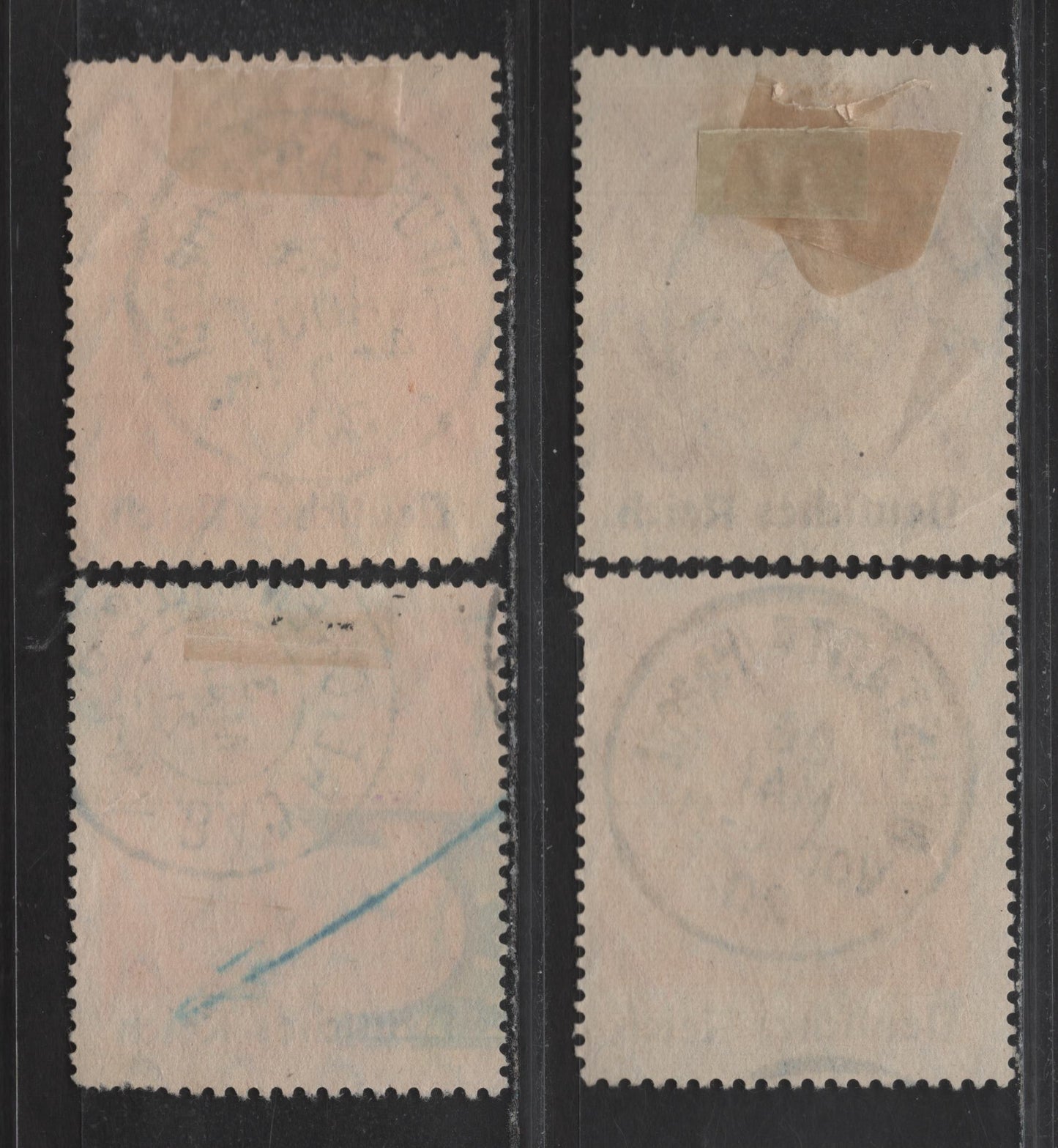 Lot 153 Germany - Bavaria SC# 5m  Orange & Yellow Orange Von Kaulbach's Genius, 1920 Deutches Reich Overprints, 4 Fine & VF Singles All With SON CDS Town Cancels, Small Corner Crease On Yellow Orange Stamp