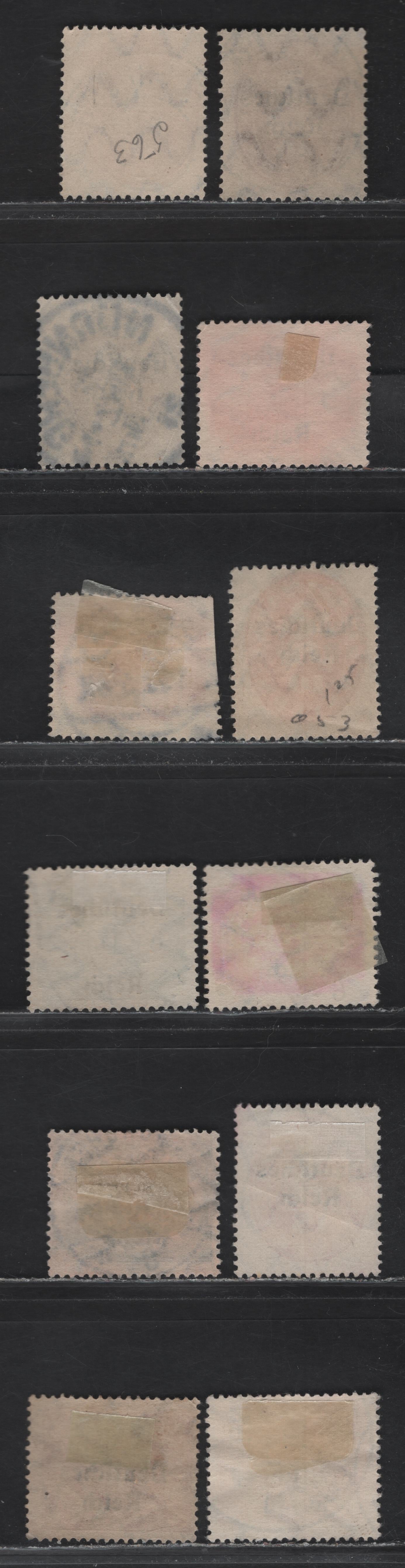 Lot 155 Germany - Bavaria SC# 10pf-3m  Orange - Dark Red Numerals & Arms, 1920 Deutches Reich Overprints on Official Issue, 12 Fine & VF Singles All With SON CDS Town Cancels, One O66 Is Damaged & Not Counted