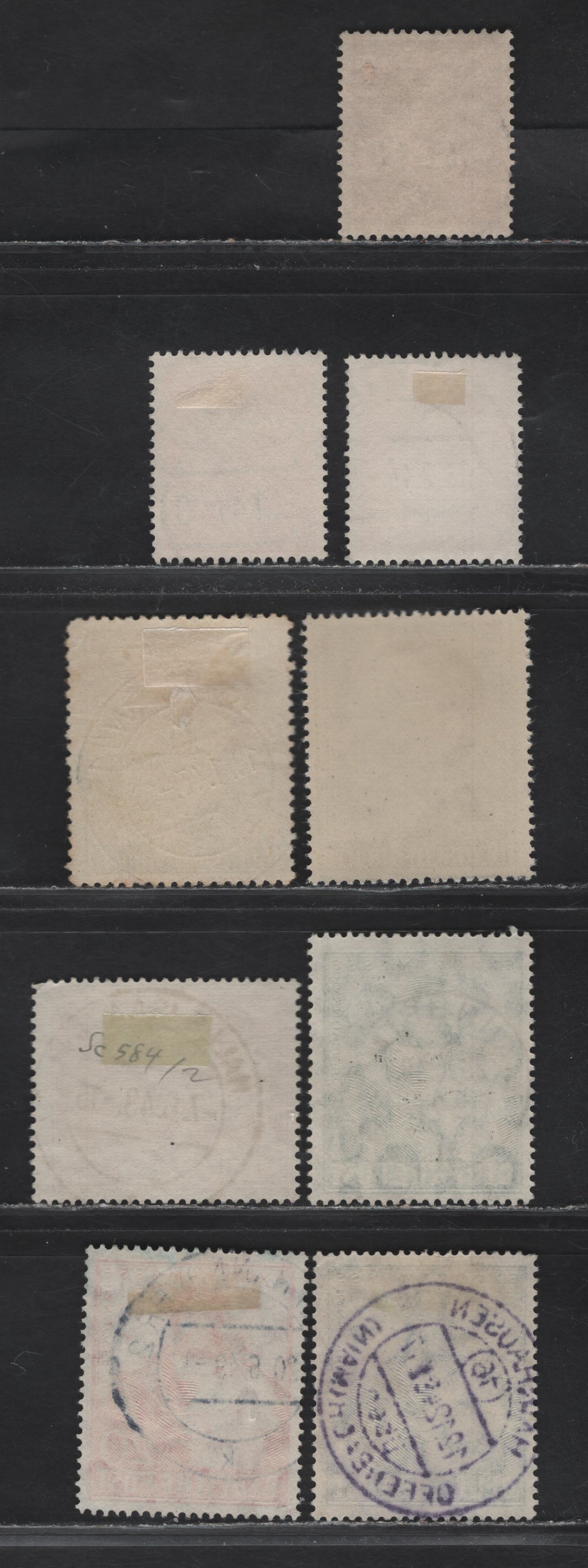 Lot 164 Germany SC#507, 511, 511B, 524a, 525, 584, 662-664 3pf-30pf Light Brown - Blue Hitler - Herman Hildebrant Wedigh, 1941-1949 Hitler Definitives - Hannover Export Fair, 9 Fine & VF Singles All With SON CDS Town Cancels, 2m Purple is A CTO