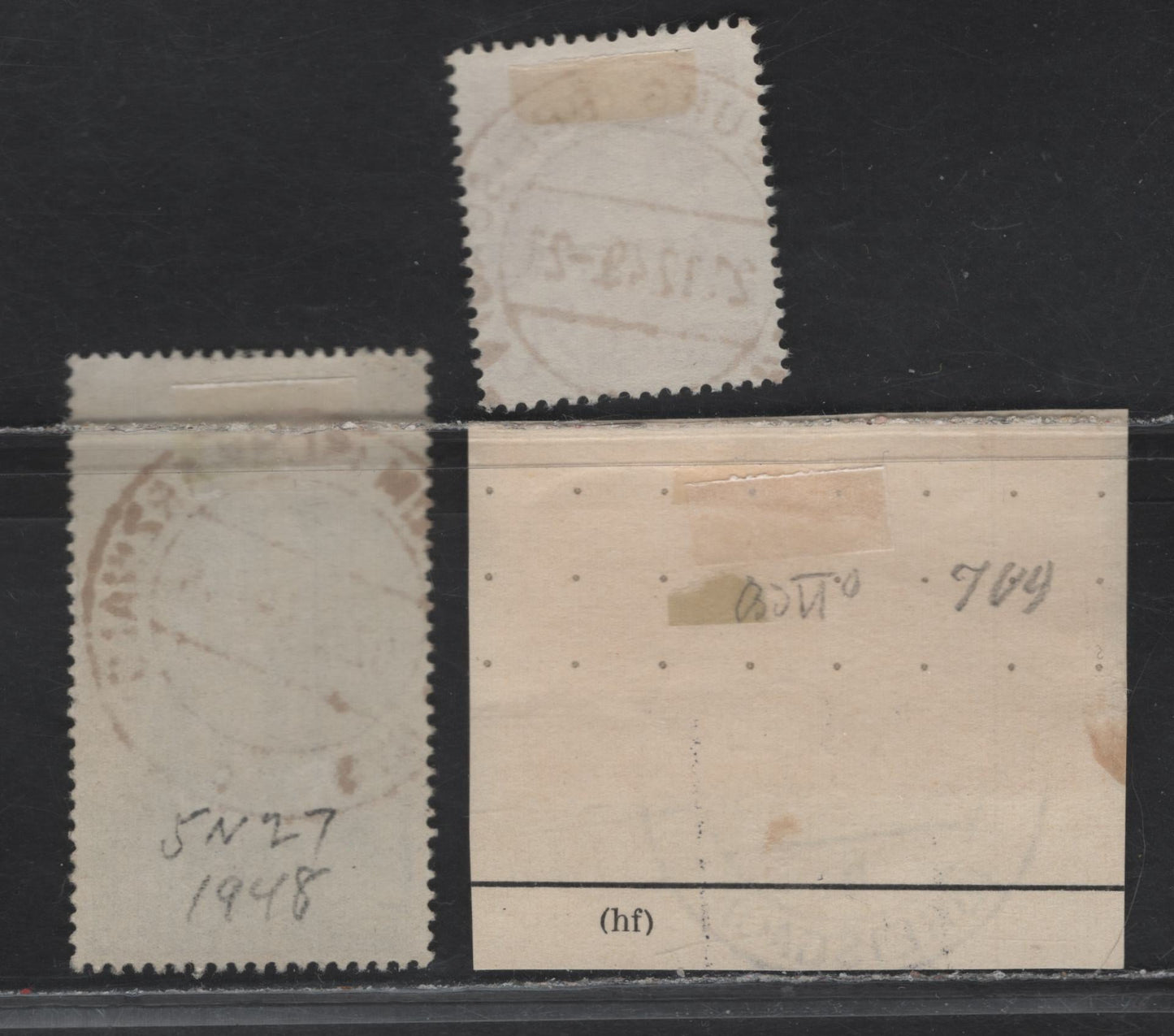 Lot 18 Germany - French Zone - Baden SC#5N27, 5N37, 5N40 1m - 90pf Bright Blue - Rose Brown Pictorial, 1948-1949 Pictorial Definitives, 3 Fine/Very Fine Used Singles, SON Cancels With 90pf Tied To Piece