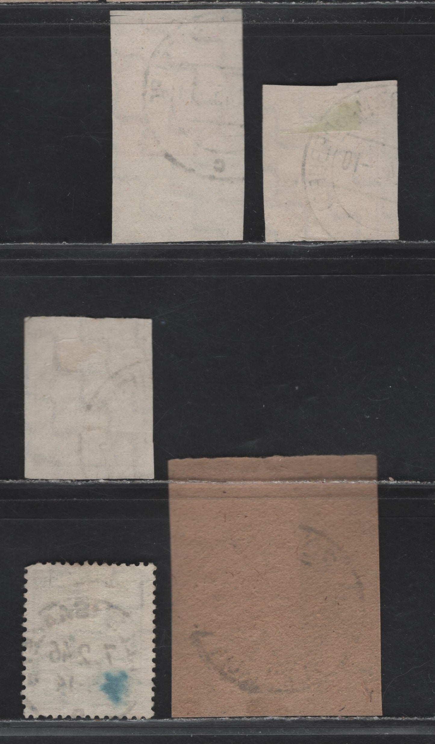 Lot 186 Germany - Russian Occupation of East Saxony SC#13N2a, 13N3, 13N7a, 15N10 3pf-12pf Yellow Brown - Red Coat of Arms & Numeral, 1945-1946 Arms & Numeral Definitives, 5 Fine & VF Singles With SON and Partial CDS Town Cancels