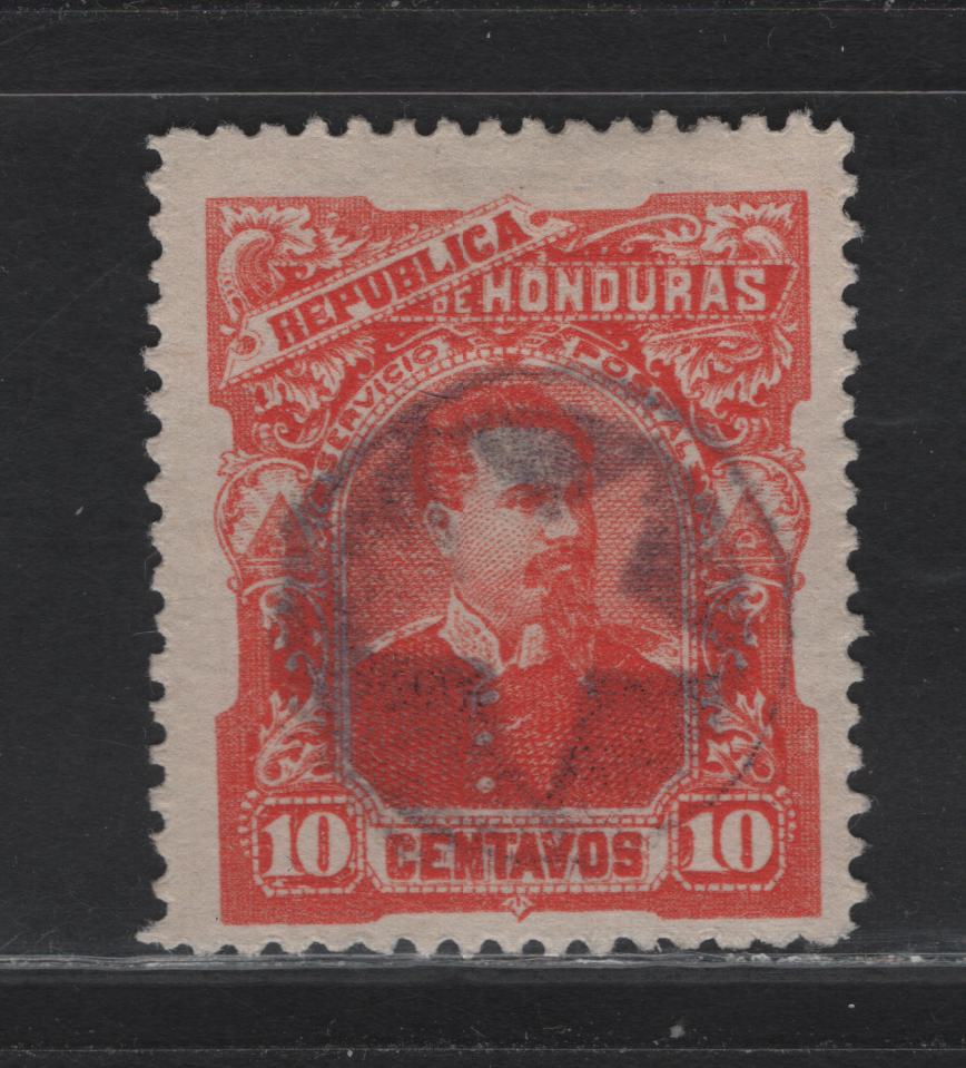 Lot 198 Honduras SC#54 10c  Vermilion Luis Bogran, 1891 Seebeck Issue, A Fine Single With SON Negative Star Cancel