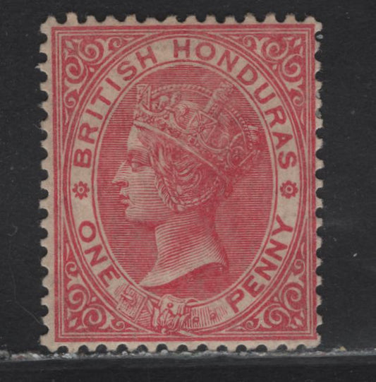 Lot 214 British Honduras SG#18 4d Rose Queen Victoria, 1882-1887 Queen Victoria Sideface Young Portrait Issue, A VFOG Single, Crown CA Wmk, VF Centering For This Issue