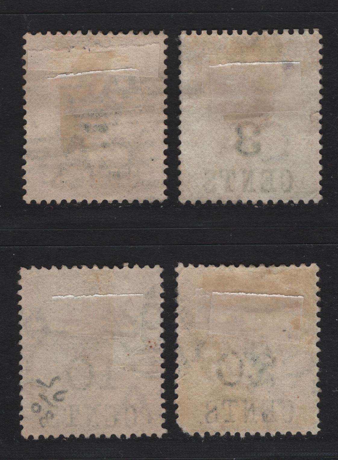 Lot 219 British Honduras SG#37-38, 40-41 2c on 1d - 20c on 6d Carmine - Yellow Queen Victoria, 1888-1891 Surcharged Issue, 4 Fine/Very Fine Used Singles