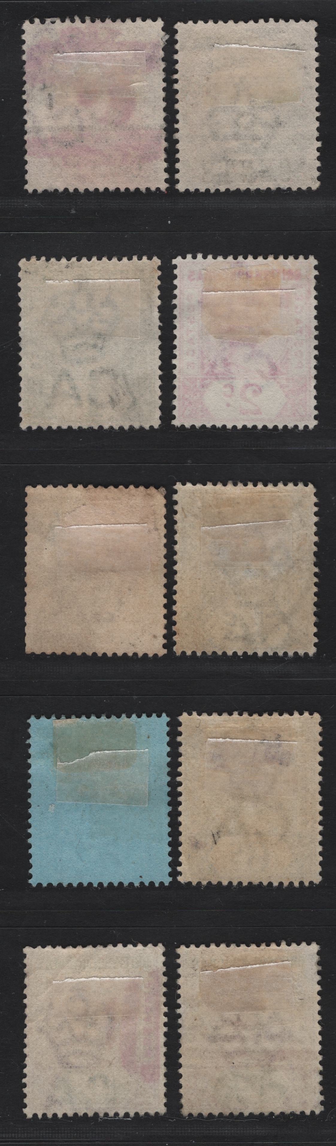 Lot 221 British Honduras SG#44, 49, 51-57, 59 6c on 10c on 4d - 12c  , 1891-1901 Surcharge - Queen Victoria Imperium Keyplates Issues, 10 Fine/Very Fine Used Singles, Barred "0" Cancels From Belize City, 2c Has Feb 11 1898 Belize CDS