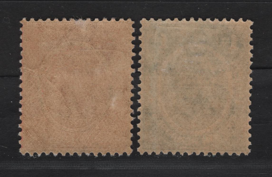 Lot 246 British Honduras SG#126, 128 1c - 2c Green & Rose Carmine King George V, 1922-1933 KGV Keyplate Issue, 2 FOG Singles, Script CA Wmk