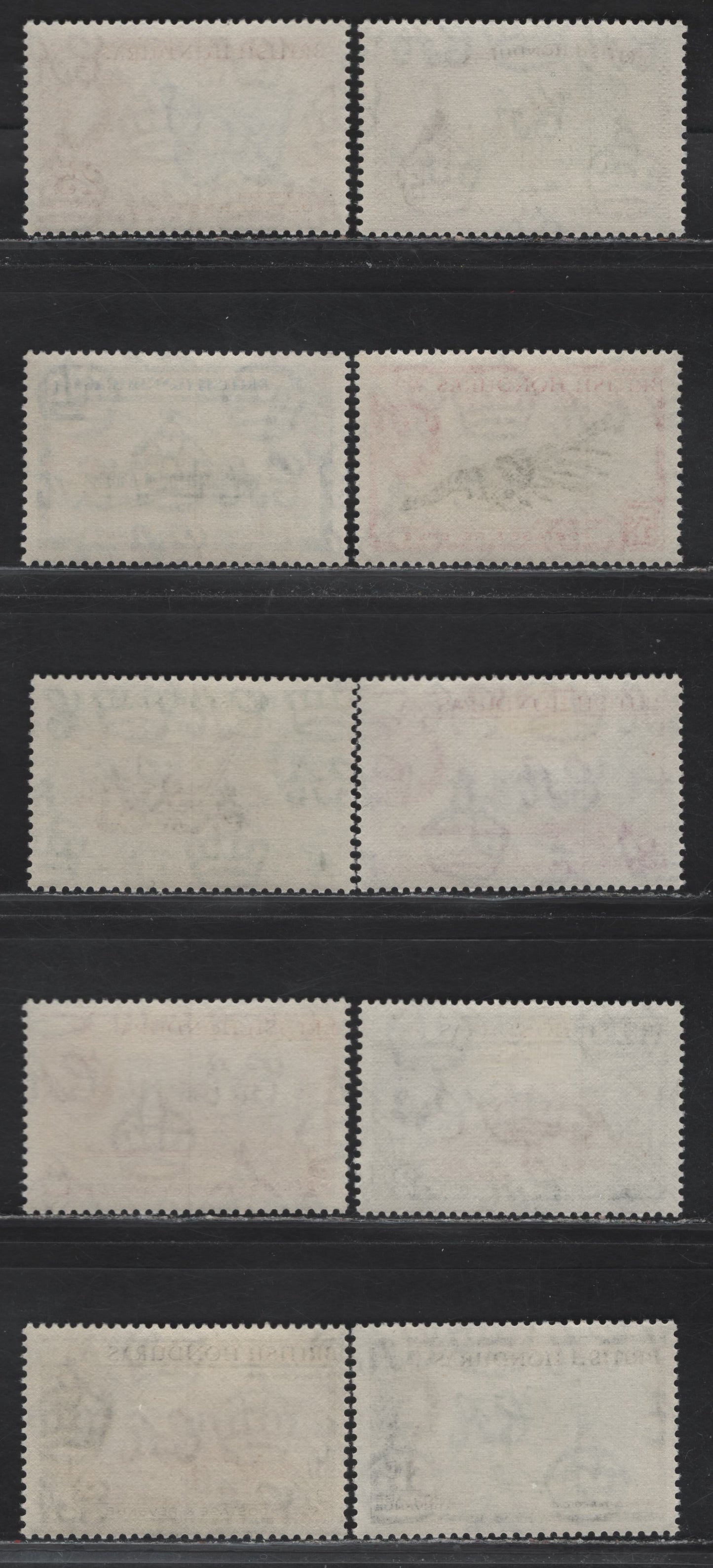 Lot 253 British Honduras SG#179-186, 180a, 181a 1c - 25c Green & Black - Bright Blue & Yellow Brown Queen Elizabeth II, 1953-1962 QE II Pictorial Issue, 10 VFNH Singles, Waterlow Printings Including Perf 14 2c & 3c, All NH Except Perf 14 2c
