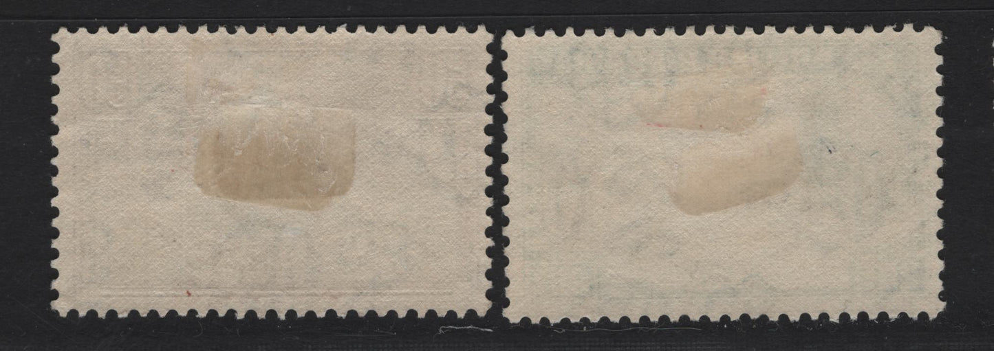 Lot 257 British Honduras SG#157-158 25c - 50c Blue & Green - Black & Purple King George VI, 1938-1947 KGVI Pictorial Issue, 2 VFOG Singles, Both With Crackly Gum, Either 1942 or 1946-1947 Printings