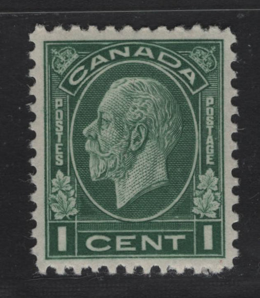 Lot 265 Canada (C) #195d 1c Green King George V, 1932 Medallion Issue, A VFNH Single, Dry Rotary Press Printing, Paper BABN-D, Perf 11.25x10.9.