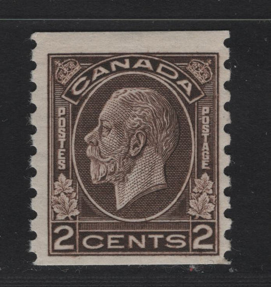 Lot 288 Canada #206 2c Deep Yellowish Brown King George V, 1932 Medallion Issue, A FNH Coil Single, Paper BABN-QQ, 18.25x21.6mm Design Size