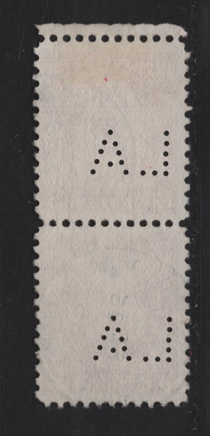 Lot 302 Canada #197c (C) 3c Scarlet King George V, 1932 Medallion Issue, A Very Fine Used Pair, BABN-E, Gov't Of Ontario Perfin, Cancelled With SON Feb 25 195 House of Assembly Cancel.