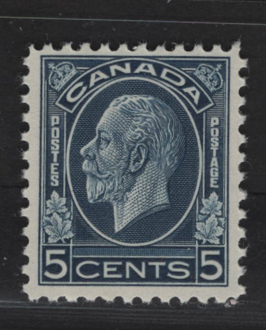 Lot 323 Canada #199 5c Deep Bright Blue King George V, 1932 Medallion Issue, A VFNH Single, BABN-II Paper, Perf 10.75, 18.25x22mm.