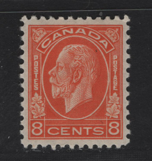 Lot 326 Canada #200 8c Red Orange King George V, 1932 Medallion Issue, A VFOG Single, BABN-P Paper, Perf 11.75, 18.4x22mm.