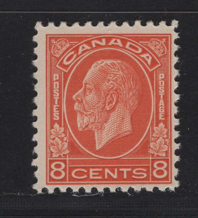 Lot 329 Canada #200 8c Dull Red Orange King George V, 1932 Medallion Issue, A FNH Single, BABN-D Paper, Perf 10.75, 18.4x22mm.
