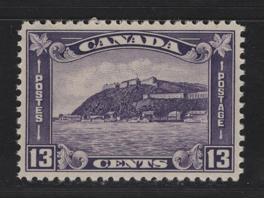 Lot 335 Canada #201 13c Bluish Slate Quebec Citadel, 1932 Medallion Issue, A VFNH Single, BABN-II Paper, Perf 10.9