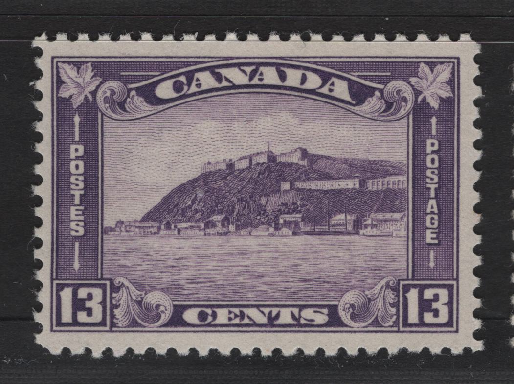 Lot 339 Canada #201i 13c Rosy Milky Violet Quebec Citadel, 1932 Medallion Issue, A VFOG Single, BABN-CC Paper, Perf 10.9