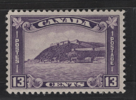 Lot 340 Canada #201i 13c Rosy Milky Violet Quebec Citadel, 1932 Medallion Issue, A VFOG Single, BABN-VV Paper, Perf 10.9x10.8