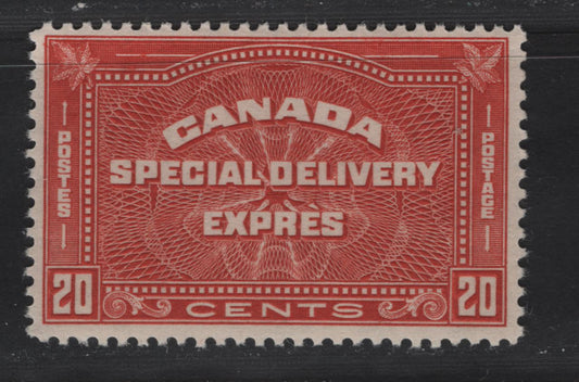 Lot 349 Canada #E5 20c Dull Vermillion Special Delivery, 1932 Special Delivery Issue, A FNH Single, BABN-YY Paper, Perf 10.8
