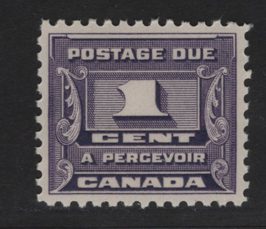 Lot 352 Canada #J11 1c Dull Violet Numeral, 1933-1934 Third Postage Due Issue, A VFNH Single, BABN-BBB Paper, Perf 10.9x10.8, 21.9x18.6mm.