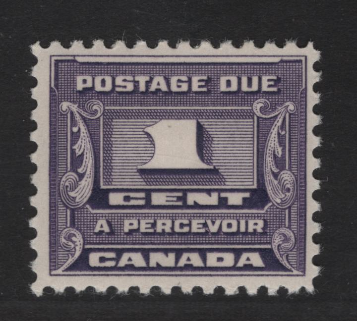 Lot 355 Canada #J11 1c Dull Violet Numeral, 1933-1934 Third Postage Due Issue, A VFOG Single, BABN-II Paper, Perf 10.9x10.75, 21.75x18.6mm.