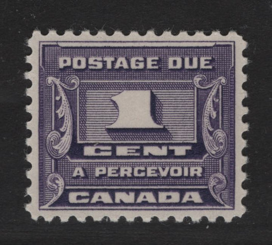 Lot 357 Canada #J11 1c Bluish Violet Numeral, 1933-1934 Third Postage Due Issue, A VFOG Single, BABN-BBB Paper, Perf 10.9x10.75, 21.9x18.7mm.